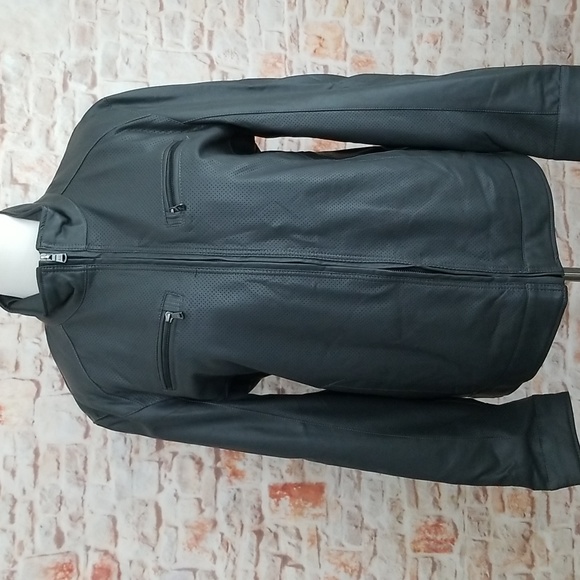 New Michael Kors Charcoal Faux Leather Jacket - Picture 1 of 12